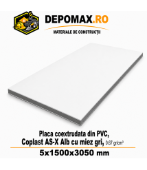 Placa coextrudata PVC Coplast AS-X Alb cu miez gri 0.67 g/cm3, 5x1500x3050 mm Placa coextrudata PVC Coplast AS-X Alb cu miez gri 0.67 g/cm3, 5x1500x3050 mm